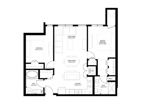 Grand Central Flats_2 Bedroom Floor Plan